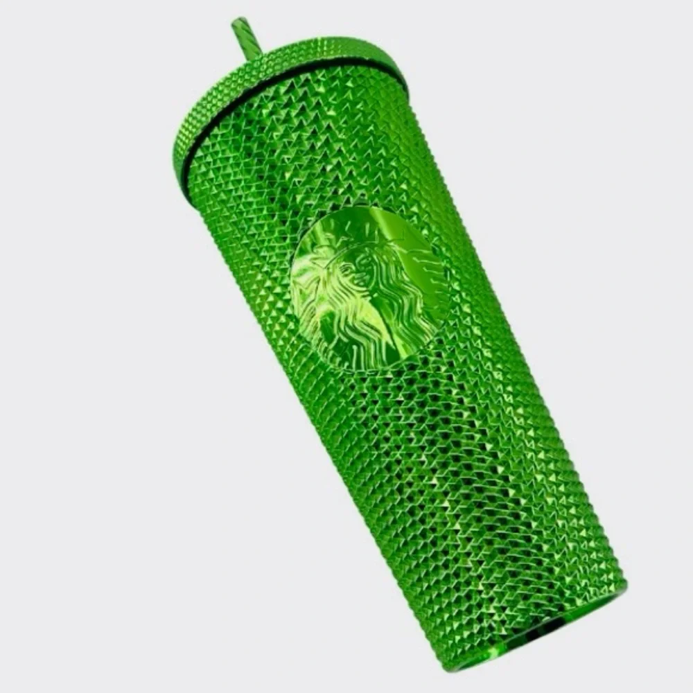Starbucks Holiday Metallic Green Studded Bling Venti Cup Tumbler 24oz BNWT